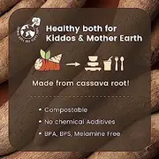 Set diversificare hrana bebelusi miniware sip&snack, 100% din materiale naturale biodegradabile, 3 piese, grey mw_mwskgg