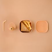 Set diversificare hrana bebelusi miniware sip&snack, 100% din materiale naturale biodegradabile, 3 piese, toffee mw_mwsktt
