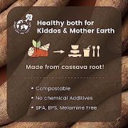 Set diversificare hrana bebelusi miniware sip&snack, 100% din materiale naturale biodegradabile, 3 piese, toffee mw_mwsktt