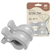 Cleme multifunctionale pentru carucior, 2 bucati, Grey EKDSCA-20LG