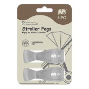 Cleme multifunctionale pentru carucior, 2 bucati, Grey EKDSCA-20LG