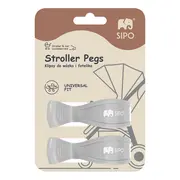 Cleme multifunctionale pentru carucior, 2 bucati, Grey EKDSCA-20LG