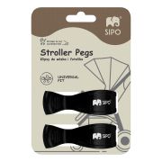 Cleme multifunctionale pentru carucior, 2 bucati, Negru EKDSCA-20BL