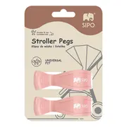 Cleme multifunctionale pentru carucior, 2 bucati, Pink EKDSCA-20LP