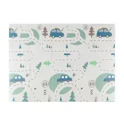 Covoras de joaca, Petite&Mars, Reversibil, Include geanta pentru transport, Pliabil si impermeabil, Non-toxic, 197 x 147 x 1 cm, Campy Cars, 0 luni+, Multicolor BYN435073