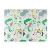 Covoras de joaca, Petite&Mars, Reversibil, Include geanta pentru transport, Pliabil si impermeabil, Non-toxic, 197 x 147 x 1 cm, Jungle, 0 luni+, Multicolor BYN435075