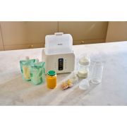 Incalzitor biberoane, Lionelo, ThermUp Duo, 6 moduri de operare, Incalzire, Pastrare temperatura, Decongelare, Senzor pentru temperatura, Oprire automata, Panou tactil, Pentru 2 biberoane simultan, fara BPA, Alb BYNLOC-THERMUP_DUO_WHITE