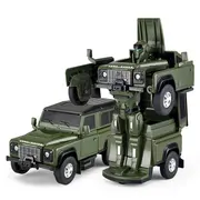 MASINUTA METALICA CONVERTIBILA LAND ROVER DEFENDER VERDE CU SCARA 1 LA 32 VIVRas62000_Verde