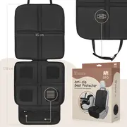 Protectie scaun auto cu strat antialunecare din silicon, Negru, Sipo EKDSCA-09