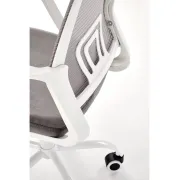 Scaun birou copii HM Frodo, mesh, inaltime reglabila, rotire 360 ˚,roti pivotante, cadru polipropilena, 80 kg, alb/gri DRM10663