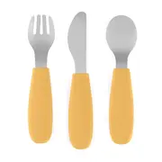 Set complet tacamuri, Petite&Mars, Take&Match, Din silicon si otel inoxidabil, Fara BPA, 12 luni+, Ocru BYN727819