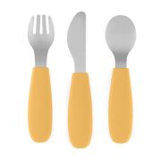 Set complet tacamuri, Petite&Mars, Take&Match, Din silicon si otel inoxidabil, Fara BPA, 12 luni+, Ocru BYN727819