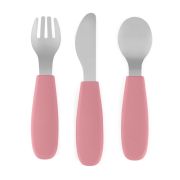 Set complet tacamuri, Petite&Mars, Take&Match, Din silicon si otel inoxidabil, Fara BPA, 12 luni+, Roz BYN727820