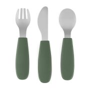 Set complet tacamuri, Petite&Mars, Take&Match, Din silicon si otel inoxidabil, Fara BPA, 12 luni+, Verde BYN727817
