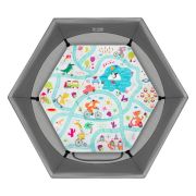 Tarc de joaca, Lionelo, Roel Plus, Pliere ultra-compacta, Sistem LockGuard impotriva plierii accidentale, Geanta de transport inclusa, Conform cu EN 12227:2010, 134x134x74 cm, 6 luni+, Multicolor BYNLO-ROEL_PLUS_GREY_MULTICOLOR