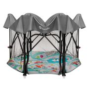 Tarc de joaca, Lionelo, Roel Plus, Pliere ultra-compacta, Sistem LockGuard impotriva plierii accidentale, Geanta de transport inclusa, Conform cu EN 12227:2010, 134x134x74 cm, 6 luni+, Multicolor BYNLO-ROEL_PLUS_GREY_MULTICOLOR