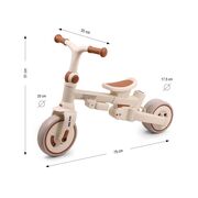 Tricicleta ZIPPY 5in1, sezut rotativ, maner parental, roti din spuma, 12 luni+, Beige EKDmm0429