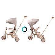 Tricicleta ZIPPY 5in1, sezut rotativ, maner parental, roti din spuma, 12 luni+, Beige EKDmm0429