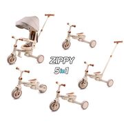 Tricicleta ZIPPY 5in1, sezut rotativ, maner parental, roti din spuma, 12 luni+, Beige EKDmm0429