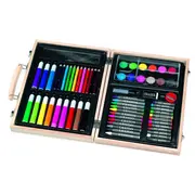 Valiza lemn RS Toys 60 accesorii pentru desen SOLRS11377