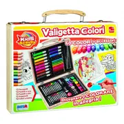 Valiza lemn RS Toys 60 accesorii pentru desen SOLRS11377