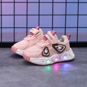 Adidasi roz cu luminite panda new style adt-19-1