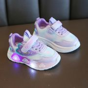 Adidasi sidefati cu luminite - purple hearts adtui11