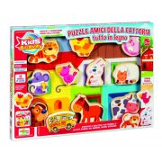 Puzzle lemn RS Toys cu animale domestice in relief SOLRS11167