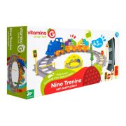 Trenulet bebelusi din plastic 43 piese cu 2 vagoane multicolore din cuburi SOLGL41184