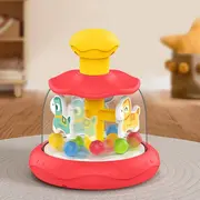Jucarie bebe interactiva si educativa, rotativa, spinner carusel cu caluti si bile multicolore, varsta recomandata +6 luni