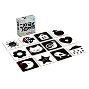 Joc educational pentru bebelusi, Flash Contrast Cards, Carduri alb-negru pentru acuitate vizuala, KuKiKuk Efko, 12 piese, 24 imagini mari contrastante, carton gros, varsta 0-6 luni
