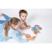 Joc educational pentru copii, 5 puzzle progresive cu Dinozauri, KuKiKuk Efko, 19 piese mari, carton gros, animatii colorate haioase, varsta 2-5 ani