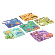 Joc educational pentru copii, Loto culori si animale, KuKiKuk Efko, 6 planse culori diferite, 24 jetoane, carton gros, animatii colorate haioase, varsta 2-5 ani