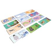 Joc educational pentru copii, Puzzle Duo cu Animale, KuKiKuk Efko, 12 perechi, 24 piese mari, carton gros, animatii colorate haioase, varsta 2-5 ani