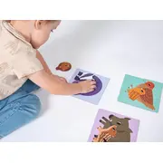 Joc educational pentru copii, Puzzle Mama si Puii, KuKiKuk Efko, 6 perechi, 30 piese mari, carton gros, animatii colorate haioase, varsta 2-5 ani