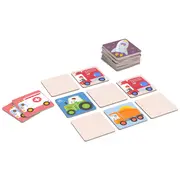Joc educational pentru copii, Vehicule Memo, KuKiKuk Efko, 24 perechi, 12 piese mari, carton gros, animatii colorate haioase, varsta 2-6 ani
