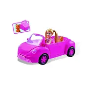 Masinuta decapotabila roz pentru fetite, RS Toys cu papusa si animal de companie, cos picnic inclus SOLRS11725