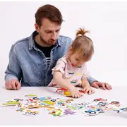Joc tip puzzle pentru copii si bebelusi, Banana Panda, Progressive Puzzles Construction Vehicles, 9 vehicule santier formate din 2-6 piese SOLBP49205
