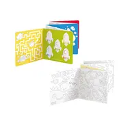 Carte de colorat si trasat linii pentru copii Banana Panda I Love Coloring, imagini cu Spatiul Cosmic, 12 ilustratii de trasare si colorare, 2 imagini panoramice, 2 carti tip acordeon, 96 cm SOLBP50161