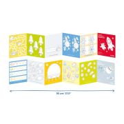 Carte de colorat si trasat linii pentru copii Banana Panda I Love Coloring, imagini cu Spatiul Cosmic, 12 ilustratii de trasare si colorare, 2 imagini panoramice, 2 carti tip acordeon, 96 cm SOLBP50161