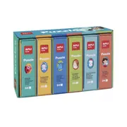 Colectie biblioteca set 6 puzzle-uri cu cate 24 piese fiecare, Apli Kids, Carton, Multicolor