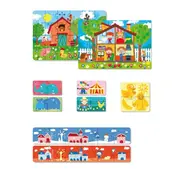 Colectie biblioteca set 6 puzzle-uri cu cate 24 piese fiecare, Apli Kids, Carton, Multicolor