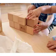 Joc educativ pentru copii si copii nevoi speciale didactic, Andreu Toys, senzorial, 10 cuburi din lemn natur cu 5 sunete SOLANT16112