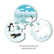 Puzzle din 3 piese Animalele si mediul lor, Apli Kids, 24 piese