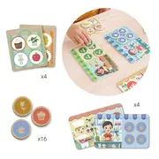 Joc de memorie Lotto Shopping, Apli Kids, Lemn, 22 x 22 x 5.4 cm, Multicolor