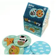 Puzzle APLI - Safari joc memorie in cutie de depozitare casuta, 24 piese