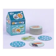 Puzzle APLI - Safari joc memorie in cutie de depozitare casuta, 24 piese