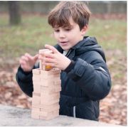 Joc educativ pentru copii si copii nevoi speciale tip Domino, Andreu Toys, piese din lemn cu efect translucid si transparent colorat, 7 culori, 28 piese, care stralucesc la lumina SOLANT16121