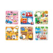 Joc tip puzzle pentru copii si bebelusi, Banana Panda, Match the Vehicles, 36 piese, 6 placi formate din 6 piese cu vehicule SOLBP49209