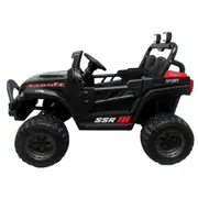 Masinuta electrica cu telecomanda auto x16, 110x70x68 cm, varsta 1-5 ani, roti eva, scaun din piele eco, putere 90w, r-sport - negru edeedibbh016lnegru